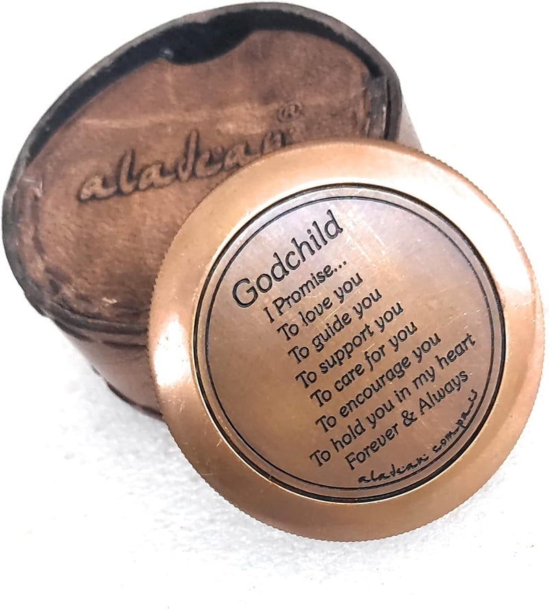 ALADEAN Gift for Godchild Compass | Godson Goddaughter - I Promise to Love You Baptism gifts Christian Communion Confirmation Christmas Birthday Gifts for Boys Girls Kids - Image 3